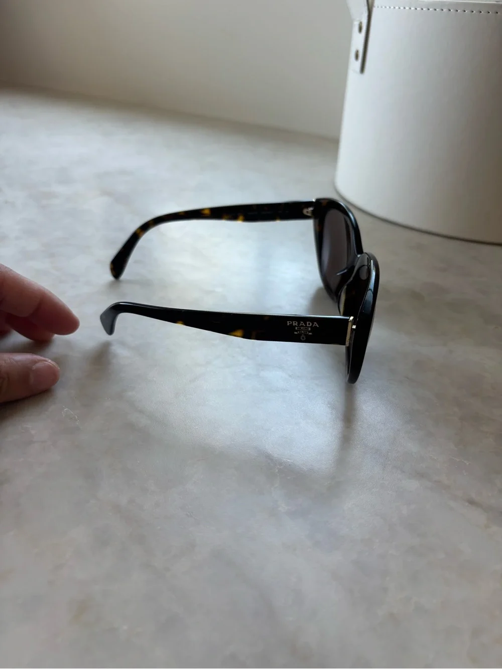 Prada Women's Tortoiseshell Sunglasses with Dark Brown Lenses